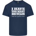 Too Many Bicycles Said No Cyclist Cycling Kids T-Shirt Childrens Navy Blue