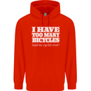 Too Many Bicycles Said No Cyclist Cycling Mens 80% Cotton Hoodie Bright Red