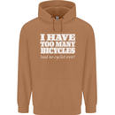 Too Many Bicycles Said No Cyclist Cycling Mens 80% Cotton Hoodie Caramel Latte
