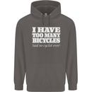 Too Many Bicycles Said No Cyclist Cycling Mens 80% Cotton Hoodie Charcoal