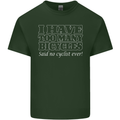 Too Many Bicycles Said No Cyclist Cycling Mens Cotton T-Shirt Tee Top Forest Green