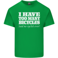 Too Many Bicycles Said No Cyclist Cycling Mens Cotton T-Shirt Tee Top Irish Green