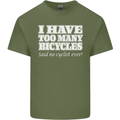 Too Many Bicycles Said No Cyclist Cycling Mens Cotton T-Shirt Tee Top Military Green