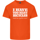 Too Many Bicycles Said No Cyclist Cycling Mens Cotton T-Shirt Tee Top Orange