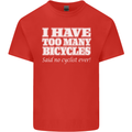 Too Many Bicycles Said No Cyclist Cycling Mens Cotton T-Shirt Tee Top Red