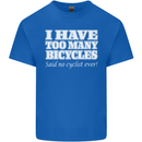 Too Many Bicycles Said No Cyclist Cycling Mens Cotton T-Shirt Tee Top Royal Blue