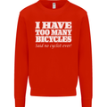 Too Many Bicycles Said No Cyclist Cycling Mens Sweatshirt Jumper Bright Red