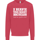 Too Many Bicycles Said No Cyclist Cycling Mens Sweatshirt Jumper Heliconia