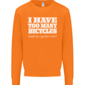 Too Many Bicycles Said No Cyclist Cycling Mens Sweatshirt Jumper Orange