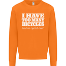 Too Many Bicycles Said No Cyclist Cycling Mens Sweatshirt Jumper Orange