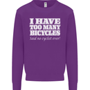 Too Many Bicycles Said No Cyclist Cycling Mens Sweatshirt Jumper Purple