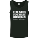 Too Many Bicycles Said No Cyclist Cycling Mens Vest Tank Top Black