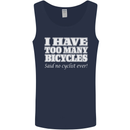 Too Many Bicycles Said No Cyclist Cycling Mens Vest Tank Top Navy Blue