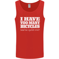 Too Many Bicycles Said No Cyclist Cycling Mens Vest Tank Top Red