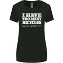 Too Many Bicycles Said No Cyclist Cycling Womens Wider Cut T-Shirt Black