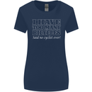 Too Many Bicycles Said No Cyclist Cycling Womens Wider Cut T-Shirt Navy Blue