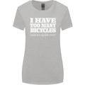 Too Many Bicycles Said No Cyclist Cycling Womens Wider Cut T-Shirt Sports Grey