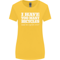 Too Many Bicycles Said No Cyclist Cycling Womens Wider Cut T-Shirt Yellow