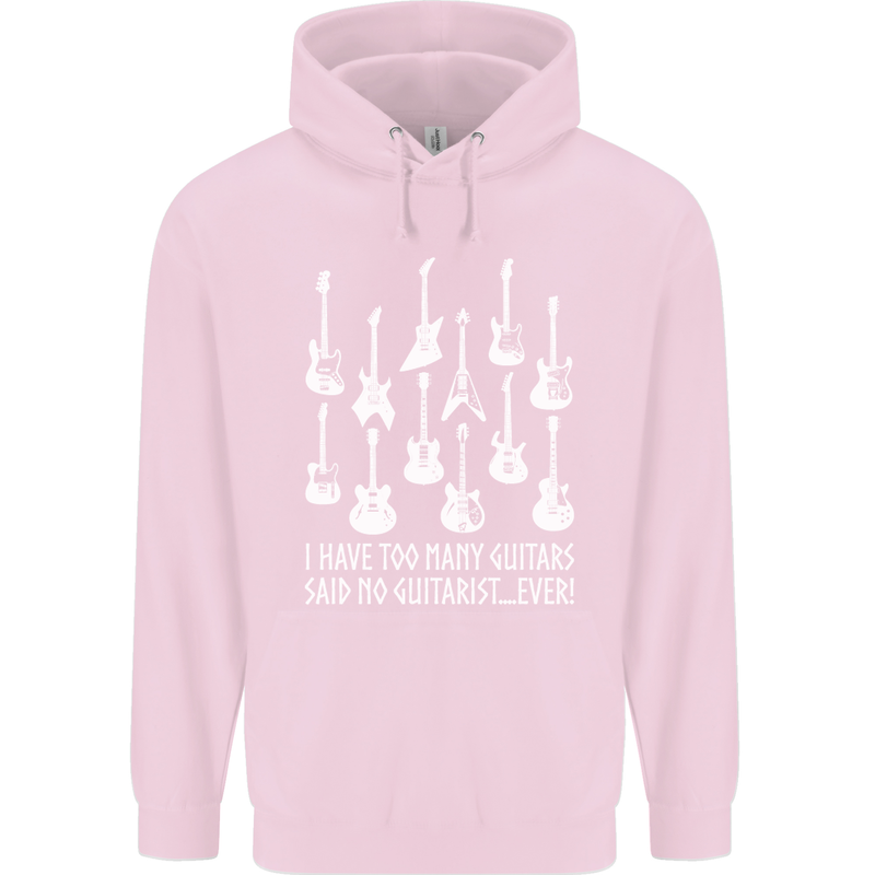 Too Many Guitars Said No Guitarist Childrens Kids Hoodie Light Pink