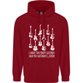 Too Many Guitars Said No Guitarist Childrens Kids Hoodie Red