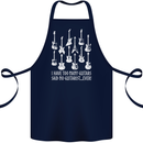 Too Many Guitars Said No Guitarist Cotton Apron 100% Organic Navy Blue