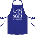 Too Many Guitars Said No Guitarist Cotton Apron 100% Organic Royal Blue