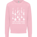 Too Many Guitars Said No Guitarist Kids Sweatshirt Jumper Light Pink
