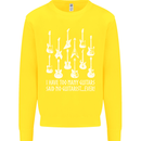 Too Many Guitars Said No Guitarist Kids Sweatshirt Jumper Yellow