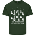 Too Many Guitars Said No Guitarist Mens Cotton T-Shirt Tee Top Forest Green