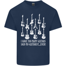 Too Many Guitars Said No Guitarist Mens Cotton T-Shirt Tee Top Navy Blue