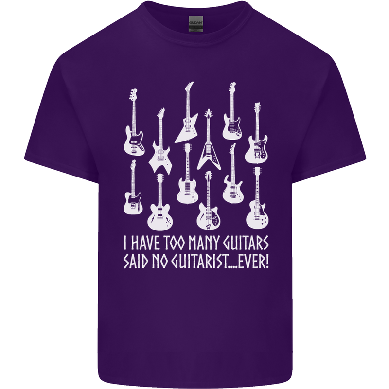 Too Many Guitars Said No Guitarist Mens Cotton T-Shirt Tee Top Purple