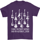 Too Many Guitars Said No Guitarist Mens T-Shirt Cotton Gildan Purple