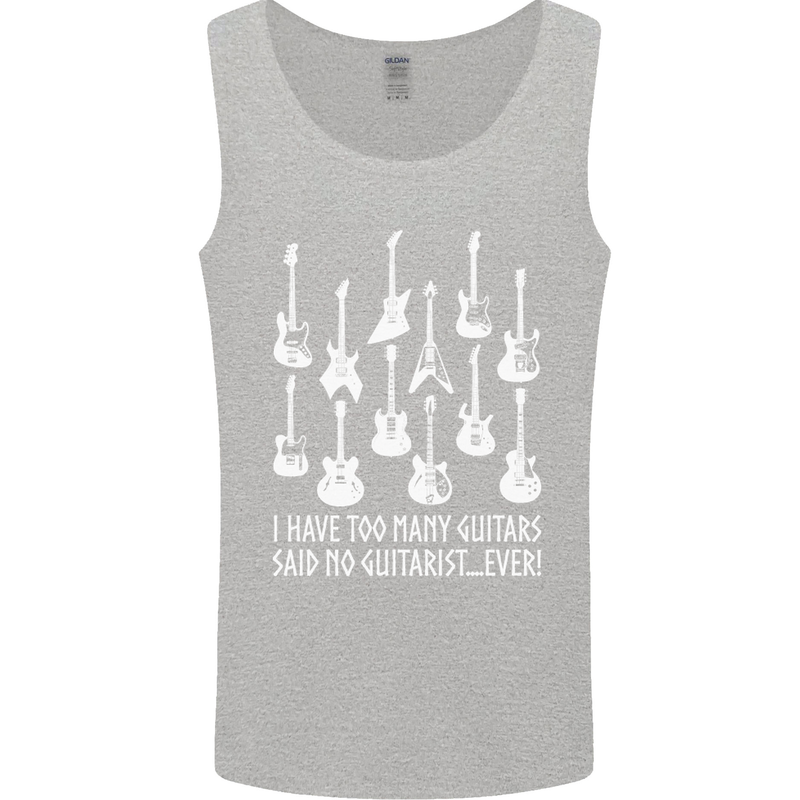 Too Many Guitars Said No Guitarist Mens Vest Tank Top Sports Grey