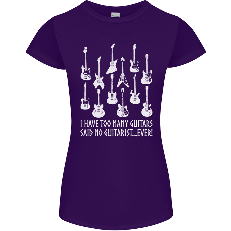 Too Many Guitars Said No Guitarist Womens Petite Cut T-Shirt Purple