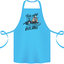 Too Old For This Funny Cycling Bicycle Cotton Apron 100% Organic Turquoise