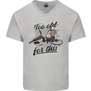 Too Old For This Funny Cycling Bicycle Mens V-Neck Cotton T-Shirt Sports Grey