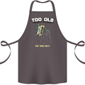 Too Old for This Shit Funny Music DJ Vinyl Cotton Apron 100% Organic Dark Grey