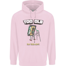 Too Old for This Shit Funny Music DJ Vinyl Mens 80% Cotton Hoodie Light Pink