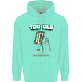 Too Old for This Shit Funny Music DJ Vinyl Mens 80% Cotton Hoodie Peppermint