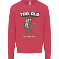 Too Old for This Shit Funny Music DJ Vinyl Mens Sweatshirt Jumper Heliconia