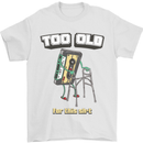 Too Old for This Shit Funny Music DJ Vinyl Mens T-Shirt Cotton Gildan White