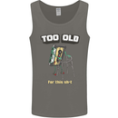 Too Old for This Shit Funny Music DJ Vinyl Mens Vest Tank Top Charcoal