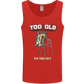 Too Old for This Shit Funny Music DJ Vinyl Mens Vest Tank Top Red