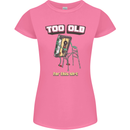 Too Old for This Shit Funny Music DJ Vinyl Womens Petite Cut T-Shirt Azalea