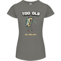 Too Old for This Shit Funny Music DJ Vinyl Womens Petite Cut T-Shirt Charcoal