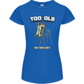 Too Old for This Shit Funny Music DJ Vinyl Womens Petite Cut T-Shirt Royal Blue