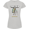 Too Old for This Shit Funny Music DJ Vinyl Womens Petite Cut T-Shirt Sports Grey