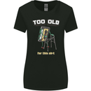 Too Old for This Shit Funny Music DJ Vinyl Womens Wider Cut T-Shirt Black