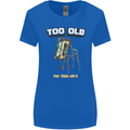 Too Old for This Shit Funny Music DJ Vinyl Womens Wider Cut T-Shirt Royal Blue