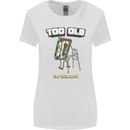 Too Old for This Shit Funny Music DJ Vinyl Womens Wider Cut T-Shirt White